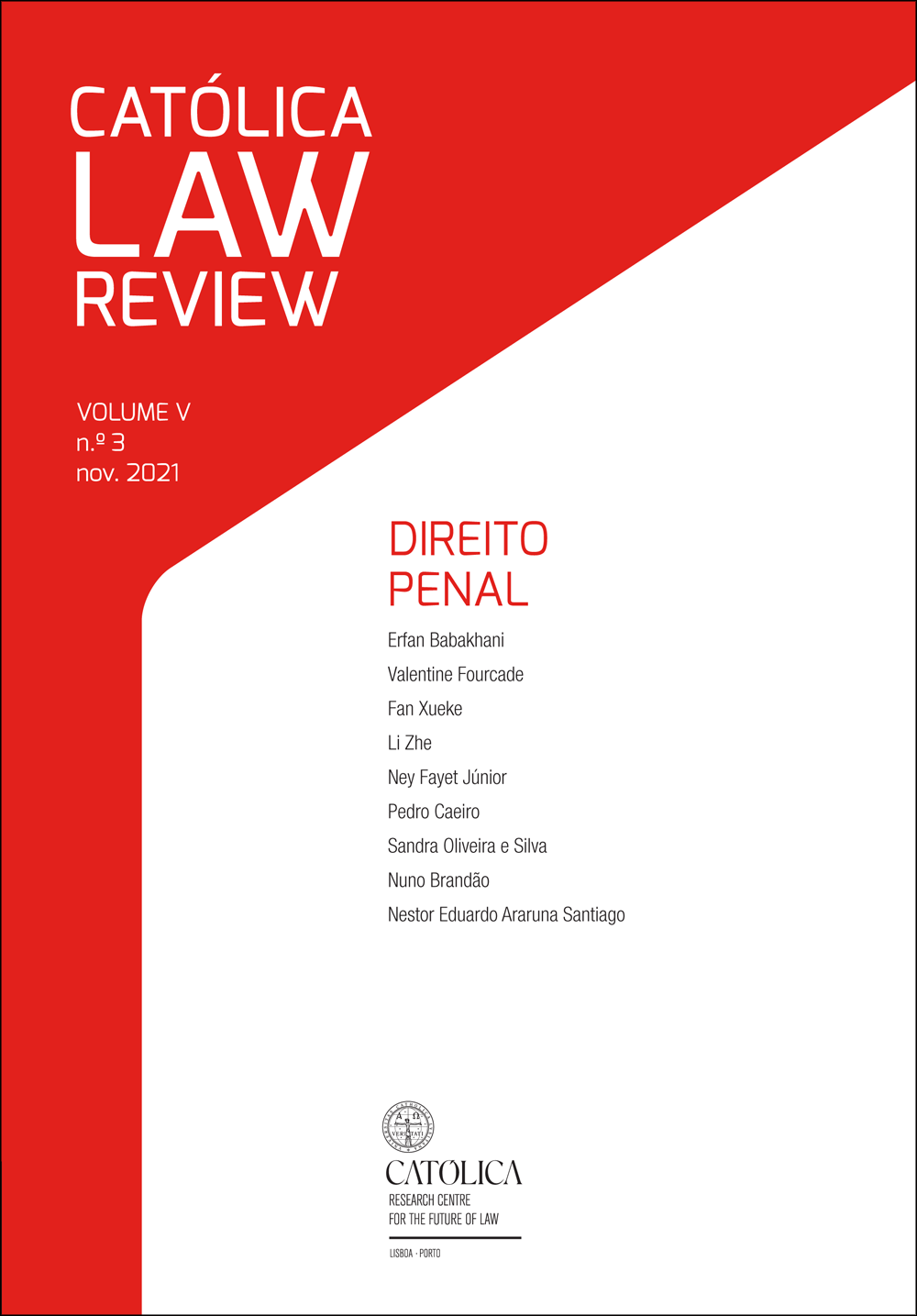 CATÓLICA LAW REVIEW  v. 5 n. 3 (2021): Direito penal