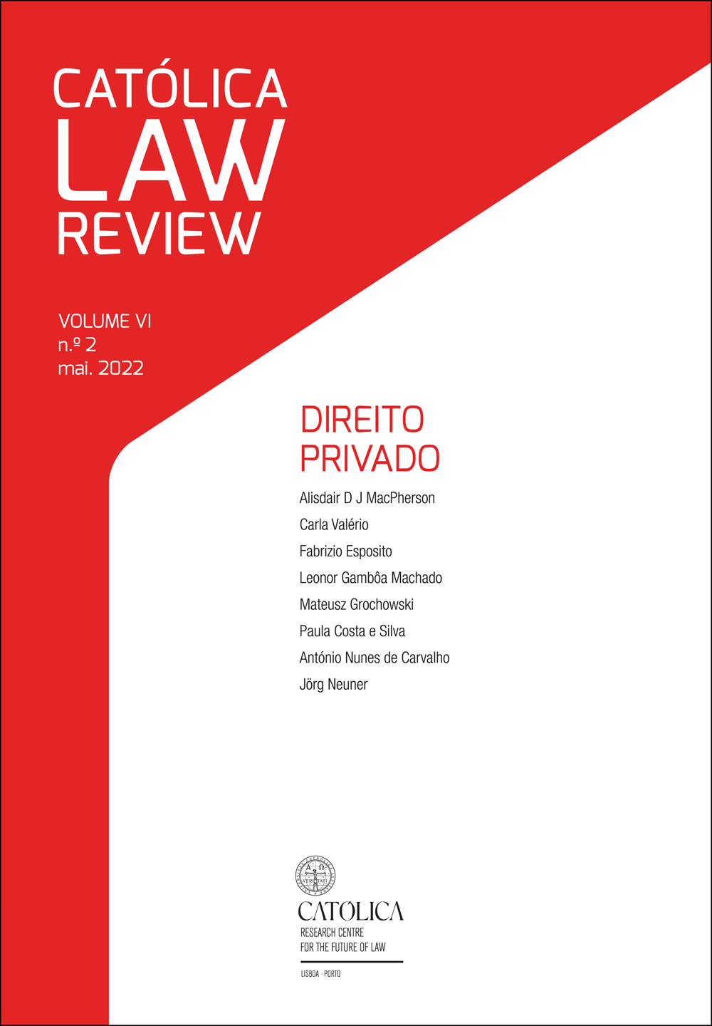 CATÓLICA LAW REVIEW  v. 6 n. 2 (2022): Direito privado